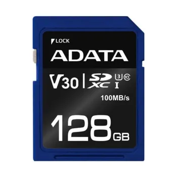 Memoria SDXC ADATA Premiere Pro - 128GB - Clase 10 - Negro/Azul - ASDX128GUI3V30S-R