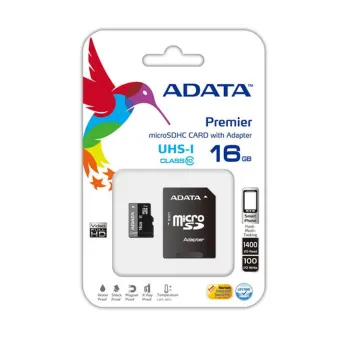 Memoria MicroSDHC ADATA - 16GB - Clase 10 - UHS-I - C/Adaptador - AUSDH16GUICL10-RA1