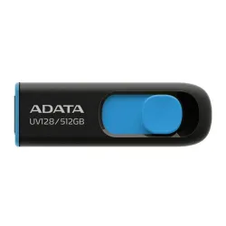 Memoria USB ADATA UV128 - 512GB - USB 3.0 - Negro con Azul - AUV128-512G-RBE Memoria USB ADATA UV128 - 512GB - USB 3.0 - Negro con Azul - AUV128-512G-RBE
