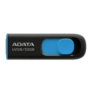 Memoria USB ADATA UV128 - 512GB - USB 3.0 - Negro con Azul - AUV128-512G-RBE