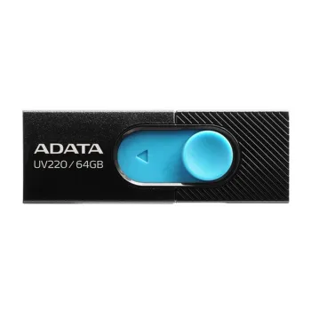 Memoria USB ADATA UV220 - 64GB - USB2.0 - Negro/Azul - AUV220-64G-RBKBL