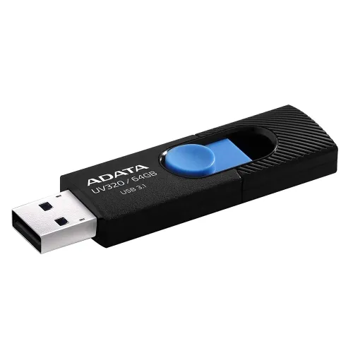 Memoria USB ADATA UV320 - 64GB - USB 3.1 - Negro/Azul - AUV320-64G-RBKBL