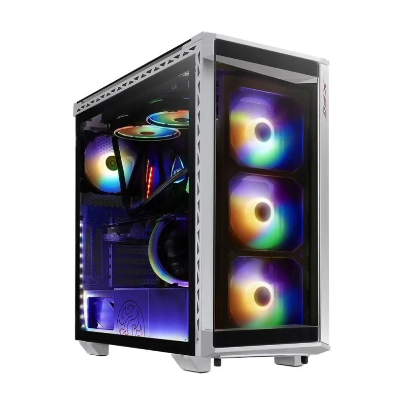 Gabinete Gamer ADATA XPG BATTLECRUISER - Media Torre - ATX/Mini-ITX/Micro-ATX/E-ATX - 3x Ventilador Frontal - Blanco - BATTLECRUISER-WHCWW