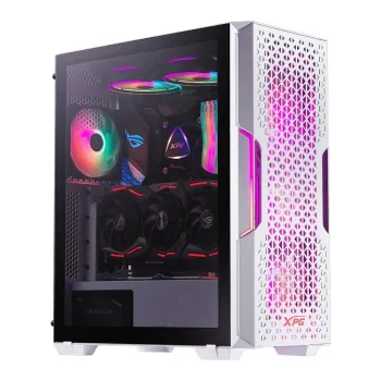 Gabinete Gamer ADATA XPG STARKER AIR - Media Torre - ATX/Micro ATX/Mini ITX - 2 Ventiladores - Panel Lateral - Blanco - STARKERAIR-WHCWW