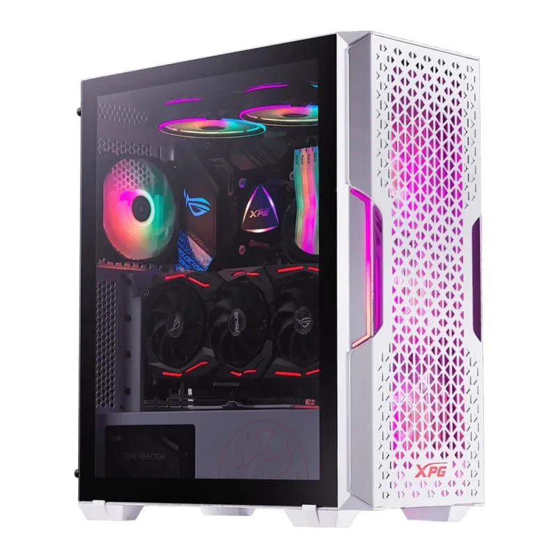 Gabinete Gamer ADATA XPG STARKER AIR - Media Torre - ATX/Micro ATX/Mini ITX - 2 Ventiladores - Panel Lateral - Blanco - STARKERAIR-WHCWW