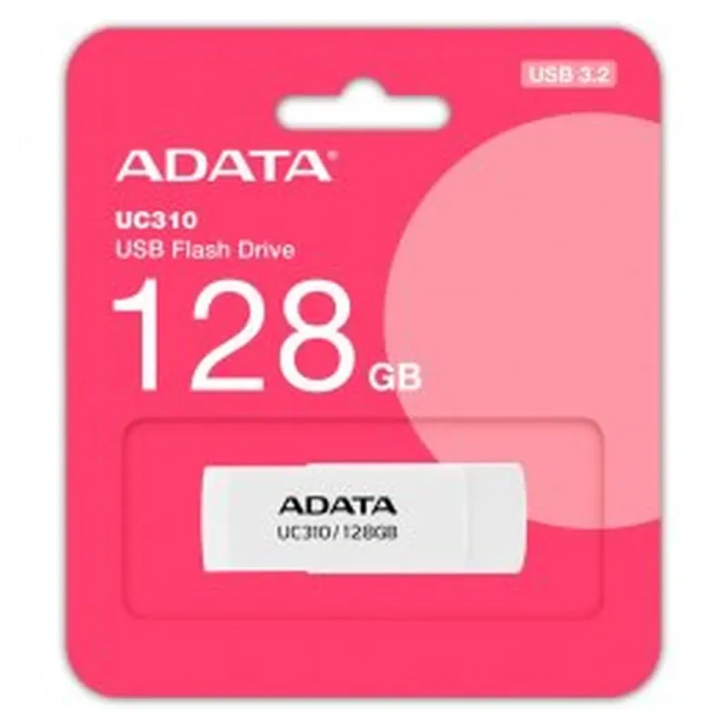 Memoria USB ADATA UC310 - 128GB - USB 3.2 - Blanco - UC310-128G-RWH