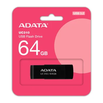 Memoria USB ADATA UC310 - 64GB - USB 3.2 - Negro - UC310-64G-RBK