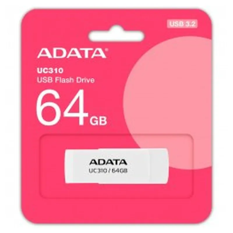 Memoria USB ADATA UC310 - 64B - USB 3.2 - Blanco - UC310-64G-RWH