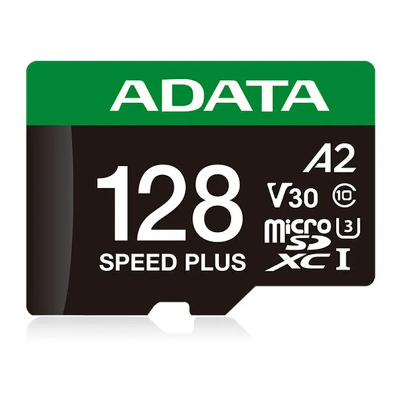 Memoria MicroSDXC ADATA Speed Plus - 128GB - Clase 10 - C/Adaptador - UD128GUI3V30A2SP-RA1