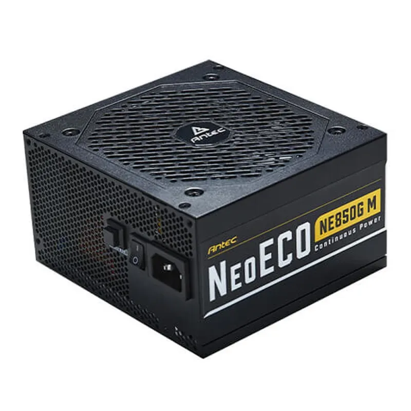 Fuente de Poder Antec NeoECO NE850G M - 850W - ATX - 20+4 Pin - 10 SATA - 80 Plus Gold - 0-761345-11761-6