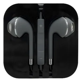 Auriculares BRobotix 764625 - Alámbricos - 3.5mm - 1.15 Mts - Manos Libres - Control de Audio - Para iPhone - Gris - 764625