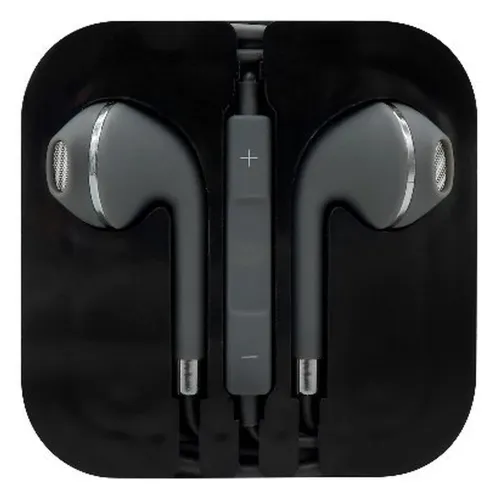 Auriculares BRobotix 764625 - Alámbricos - 3.5mm - 1.15 Mts - Manos Libres - Control de Audio - Para iPhone - Gris - 764625