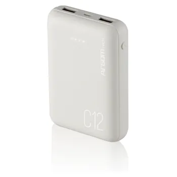 Power Bank ArgomTech C12 - 12000 mAh - USB - Blanco - ARG-PB-1138WT