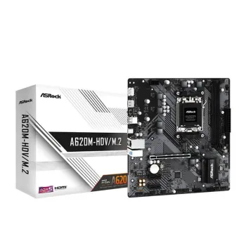 Tarjeta Madre ASRock A620M-HDV/M.2 - Socket AM5 - 2x DDR5 - 6400+(OC)MHz - HDMI - DisplayPort - USB 2.0/3.2 - Micro ATX - A620M-HDV/M.2