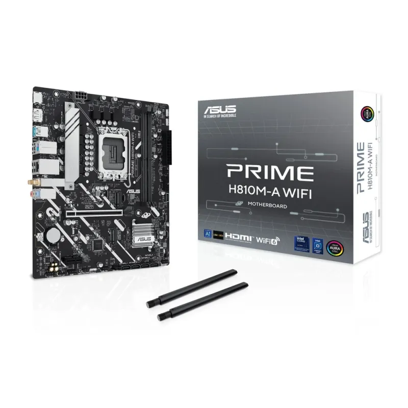 Tarjeta Madre ASUS PRIME H810M-A WIFI - Socket 1851 - 2xDDR5 - HDMI - DisplayPort - USB - Micro ATX - PRIME H810M-A WIFI