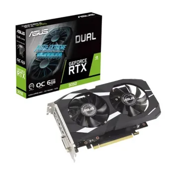 Tarjeta de Video ASUS Dual GeForce RTX 3050 OC Edition - 6GB - 96-bit - PCI-E 4.0 - GDDR6 - HDMI - DisplayPort - DVI-D - DUAL-RTX3050-O6G