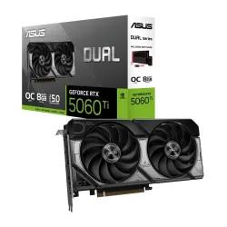 Tarjeta de Video ASUS Dual GeForce RTX 5060 Ti OC Edition - 8GB - 128 bit - PCI-E 5.0 - GDDR7 - HDMI - DisplayPort - DUAL-RTX5060TI-O8G