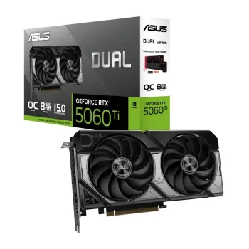Tarjeta de Video ASUS Dual GeForce RTX 5060 Ti OC Edition - 8GB - 128 bit - PCI-E 5.0 - GDDR7 - HDMI - DisplayPort - DUAL-RTX5060TI-O8G