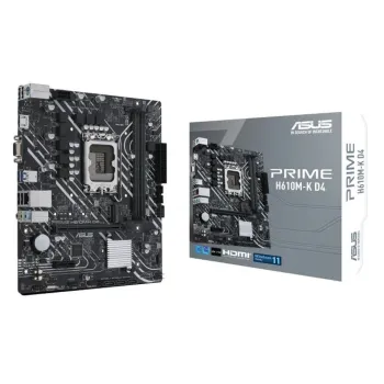 Tarjeta Madre ASUS PRIME H610M-K D4 - Socket 1700 - 2xDDR4 - 2133/2800/3200MHz - HDMI - VGA - USB 2.0/3.2 - Micro ATX - PRIME H610M-K D4