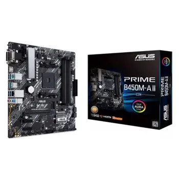 Tarjeta Madre ASUS PRIME B450M-A II/CSM - Socket AM4 - 4xDDR4 - 2133/4400(OC) MHz - HDMI - VGA - USB 2.0/3.2 - Micro ATX - PRIME B450M-A II/CSM
