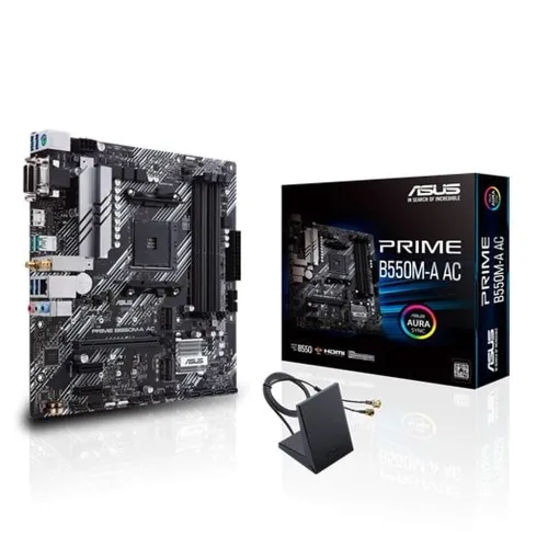Tarjeta Madre ASUS PRIME B550M-A AC - Socket AM4 - 4xDDR4 - 2400/3200/4600(O.C) MHz - HDMI - VGA - DVI-D - USB 2.0/3.2 - Micro ATX - PRIME B550M-A AC Tarjeta Madre ASUS PRIME B550M-A AC - Socket AM4 - 4xDDR4 - 2400/3200/4600(O.C) MHz - HDMI - VGA - DVI-D - USB 2.0/3.2 - Micro ATX - PRIME B550M-A AC