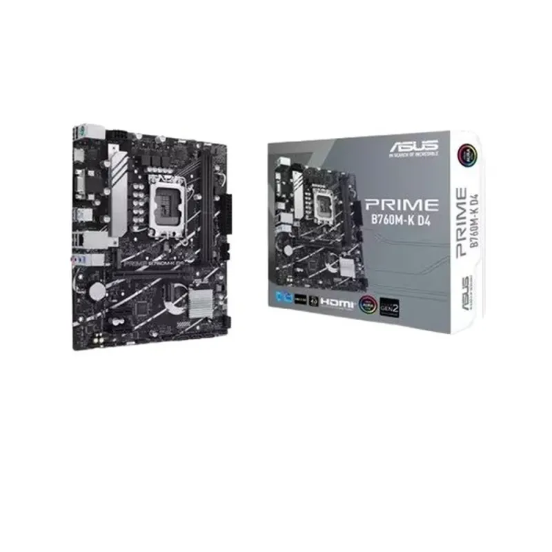Tarjeta Madre ASUS PRIME B760M-A D4 - Socket LGA 1700 - DDR4 - 2133/3600/5333 MHz - HDMI - DisplayPort - Micro ATX - PRIME B760M-A D4