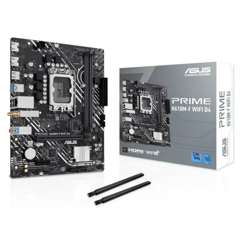 Tarjeta Madre ASUS PRIME H610M-F WIFI D4 - Socket 1700 - 2x DDR4 - HDMI - USB - Micro ATX - PRIME H610M-F WIFI D4