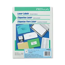 Etiquetas Blancas Avery PRES-a-ply - 2.5 x 6.7cm - 3000 - 30600
