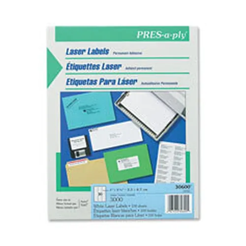 Etiquetas Blancas Avery PRES-a-ply - 2.5 x 6.7cm - 3000 - 30600
