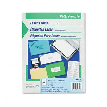 Etiquetas Blancas Avery PRES-a-ply de 1 1/3"x4" - 1400 - 30602