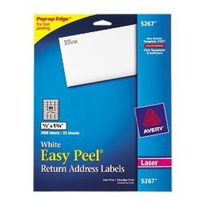 Etiqueta Avery 5267 - Blanca Permanente - Láser - 80 etiquetas por Hoja - 2000 etiquetas  - 5267