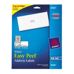 Etiqueta Avery 8160 - Blanca Permanente - InkJet - 30 etiquetas por Hoja - 750PK - 8160