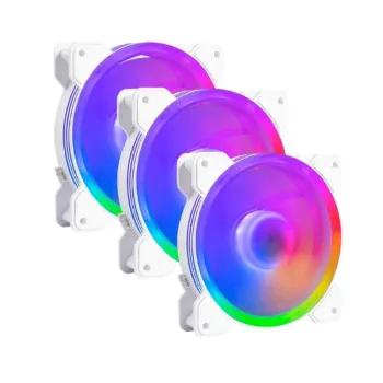 Kit de Ventiladores Balam Rush Eolox Blaze EX50KW - 120mm - 1500 RPM - 3 Pines - 3 Piezas - Blanco - BR-937993