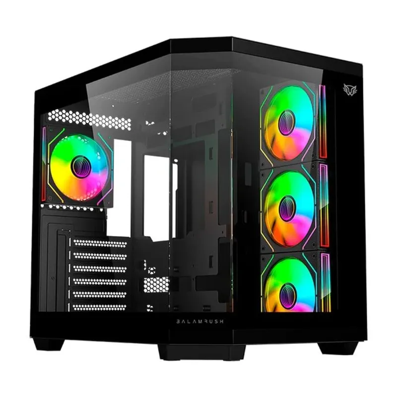 Gabinete Gamer Balam Rush Tank Master 9600 TB - Media Torre - ATX/Micro ATX/Mini ITX - 4x Ventiladores - Panel Lateral - Negro - BR-938679