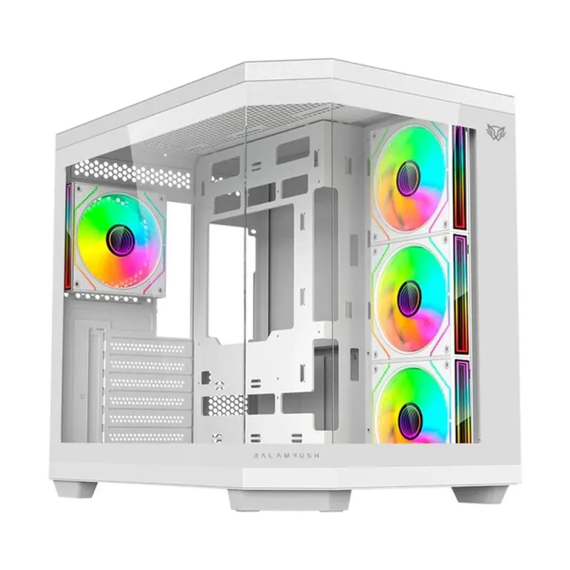 Gabinete Gamer Balam Rush Tank Master 9600 TB - Media Torre - ATX/Micro ATX/Mini ITX - 4x Ventiladores - Panel Lateral - Blanco - BR-938686