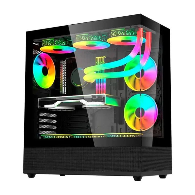 Gabinete Gamer Balam Rush Tank Super 9200 TB - Media Torre - ATX/Micro ATX/Mini ITX - 3 Ventiladores - Panel Lateral - Negro - BR-938723