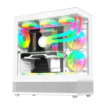Gabinete Gamer Balam Rush Tank Super 9200 TB - Media Torre - ATX/Micro ATX/Mini ITX - 3 Ventiladores - Panel Lateral - Blanco - BR-938730