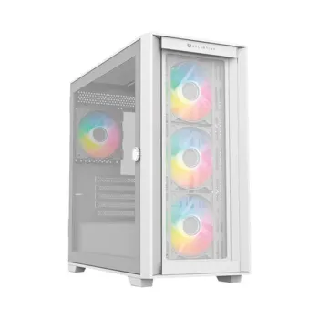 Gabinete Gamer Balam Rush Carbono Twin Mate 8000 - Media Torre - Micro ATX/Mini ITX - 4x Ventiladores - Panel Lateral - Blanco - BR-938785