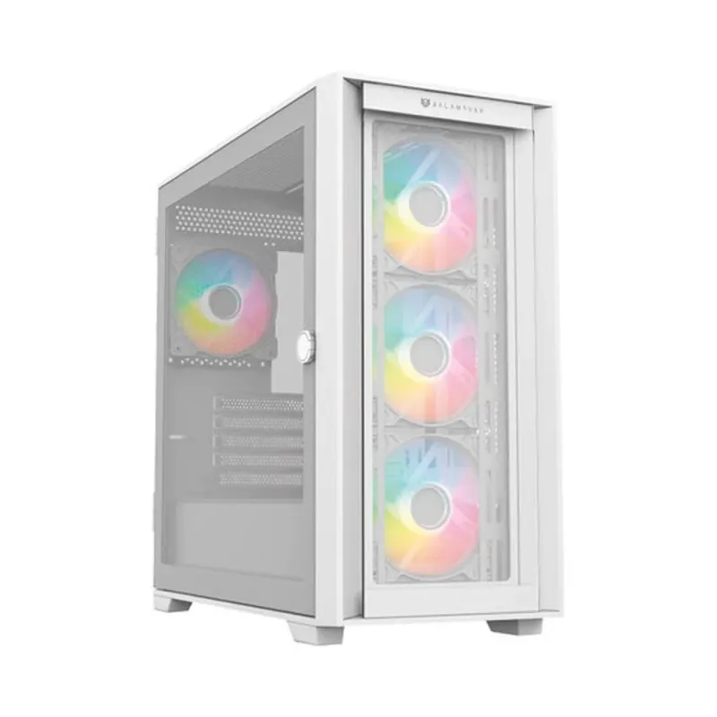 Gabinete Gamer Balam Rush Carbono Twin Mate 8000 - Media Torre - Micro ATX/Mini ITX - 4x Ventiladores - Panel Lateral - Blanco - BR-938785