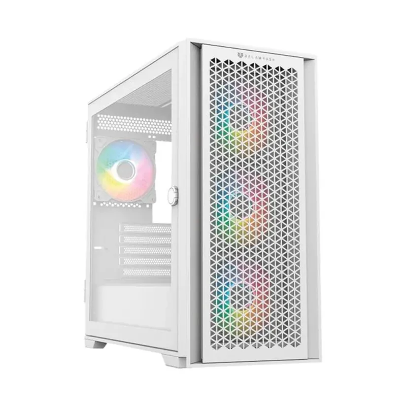 Gabinete Gamer Balam Rush Carbono Twin Mate 6000 - Mini Torre - Micro ATX/Mini ITX - 4x Ventiladores - Panel Lateral - Blanco - BR-938822