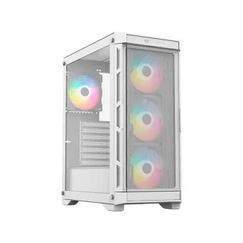 Gabinete Gamer Balam Rush Carbono Twin Mate 5000 - Media Torre - ATX/Micro ATX/Mini ITX - 4x Ventiladores - Panel Lateral - Blanco - BR-938846