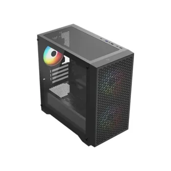 Gabinete Gamer Balam Rush Carbono Aircool 4000A - Mini Torre - Micro-ATX/Mini-ITX - 3 Ventiladores - Panel Lateral - Negro - BR-938853