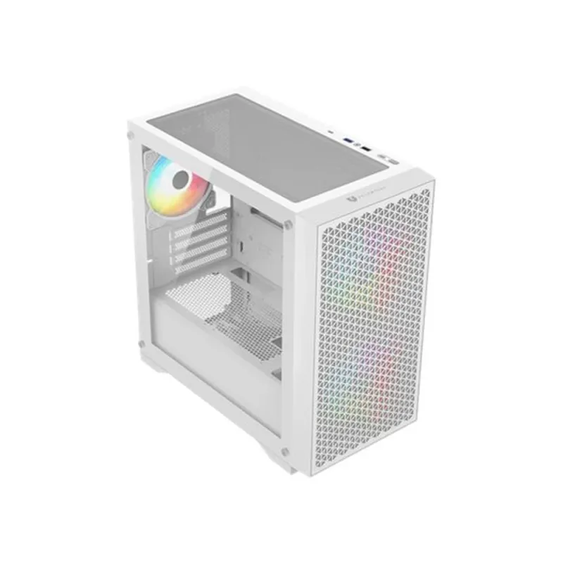 Gabinete Gamer Balam Rush Carbono Aircool 4000A - Mini Torre - Micro-ATX/Mini-ITX - 3 Ventiladores - Panel Lateral - Blanco - BR-938860
