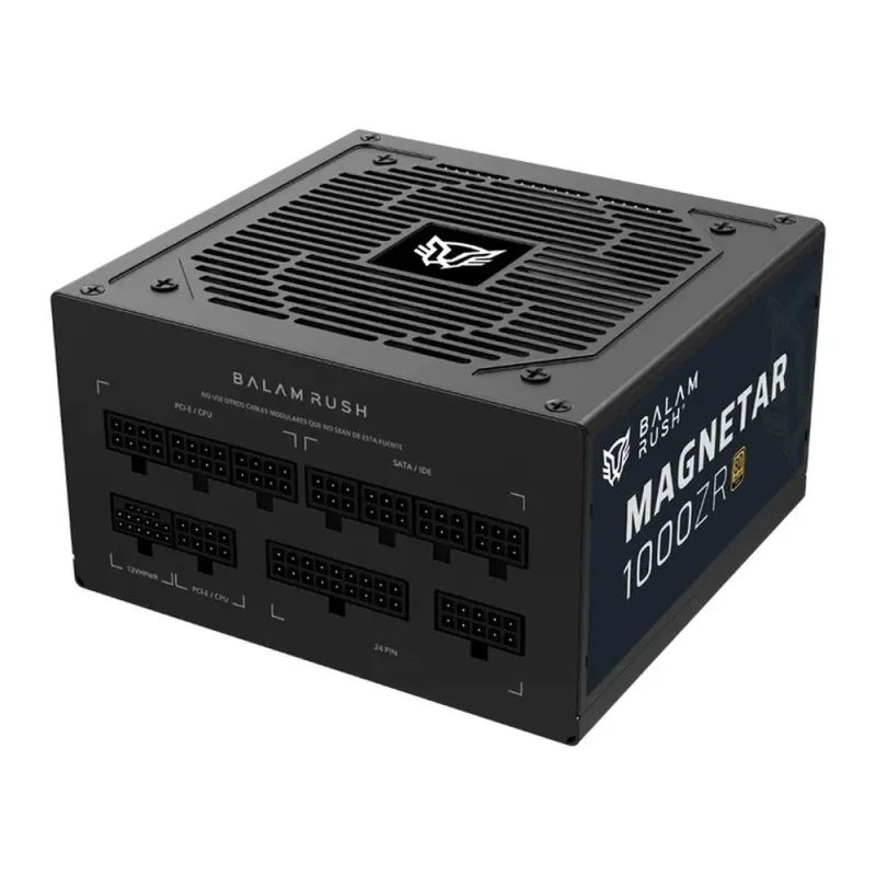 Fuente de Poder Balam Rush Magnetar 1000ZR - 1000W - ATX 3.0 - 24 pin - 6 SATA - 80 PLUS Gold - BR-940306