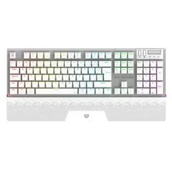 Teclado Gamer Balam Rush Dominate Expert GK979I - Inalámbrico - Blanco - RGB - Switch Rojo - BR-940399