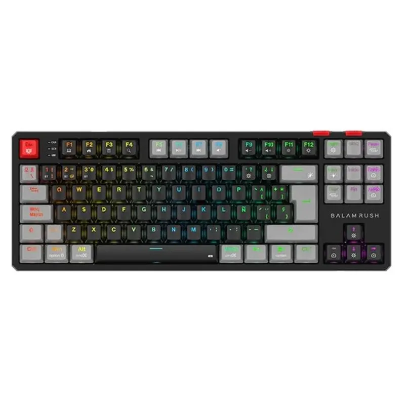 Teclado Gamer Balam Rush Level Pro GK990 - Inalámbrico - RGB - Negro con Gris - Switch Rojo - BR-940672