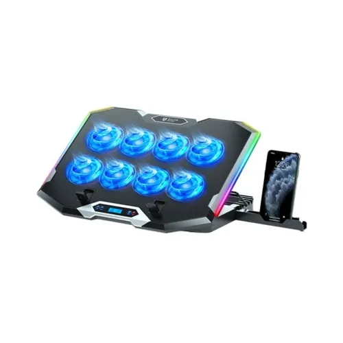 Base Enfriadora Balam Rush Eolox Frost Pro EF760 - 17" - Ajustable - RGB - Soporte para Celular - BR-941129