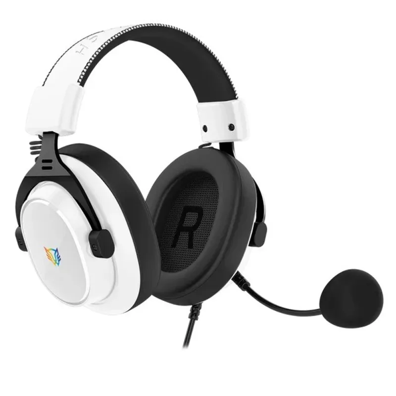 Diadema Gamer Balam Rush Aviator Expert HA777 - Alámbrico - Micrófono - Blanco con Negro - BR-941150