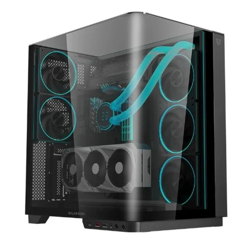 Gabinete Gamer Balam Rush EXPERT CURVE 7800 - Media Torre - ATX/Micro-ATX/mini-ITX - Panel Lateral - Negro - BR-941556