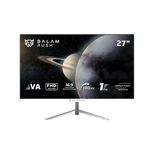 Monitor Gamer Balam Rush Titan MTG27Y - 27" - Full HD - 180Hz - HDMI - DisplayPort - USB-C - Blanco - BR-943017